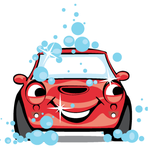 Red Car with bubbles