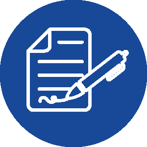 Paperwork with pen icon